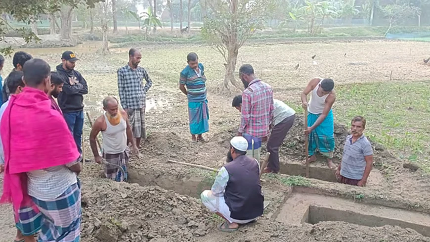 উত্তরায় বহুতল ভবনে অগ্নিকাণ্ড ;মৃত বাবা-ছেলে ও ভাতিজিকে পাশাপাশি কবরে দাফনের প্রস্তুতি, গ্রামে শোক