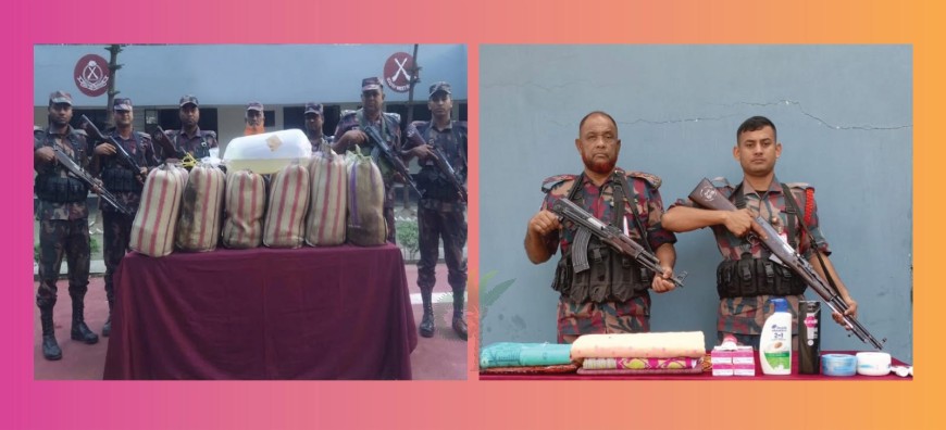 বেনাপোলে বিজিবির অভিযানে বাগদা চিংড়ি পোনা ও কসমেটিক্স সামগ্রী আটক